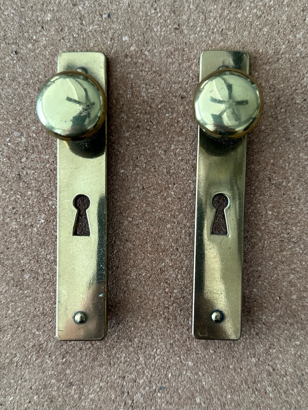 2 VINTAGE Unican Cabinet HARDWARE Brass MADE IN CANADA